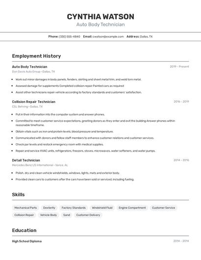 Resume example 2