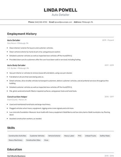 Resume example 2
