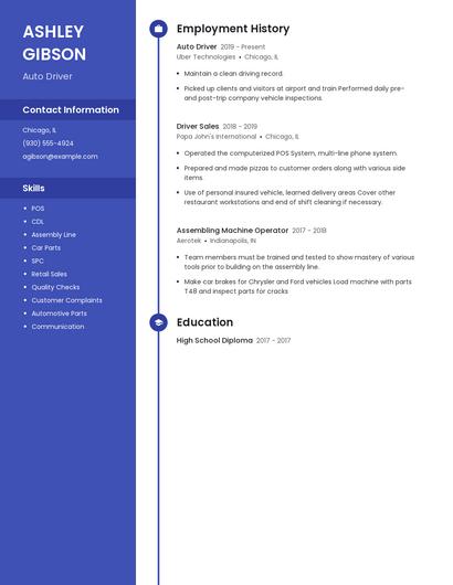 Auto Driver Resume