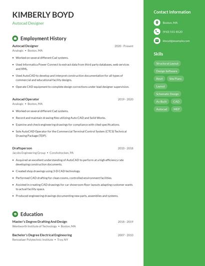 Autocad Designer Resume