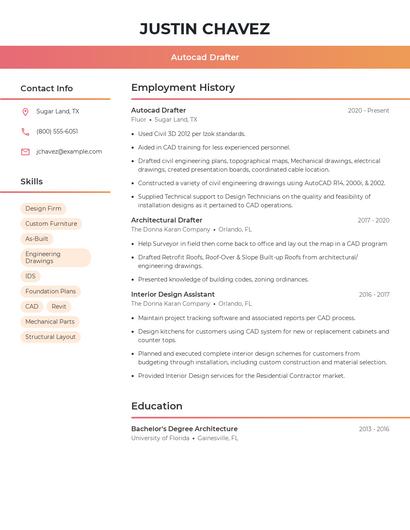 Autocad Drafter Resume