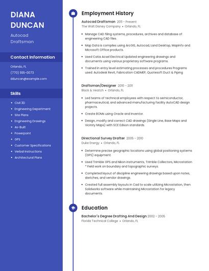 Autocad Draftsman Resume