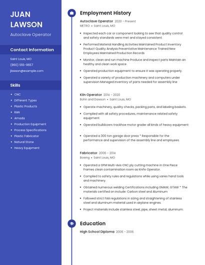 Autoclave Operator Resume
