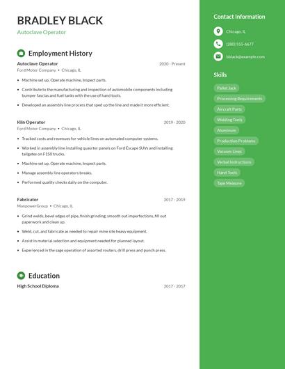 Autoclave Operator Resume