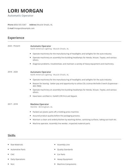 Automatic Operator Resume