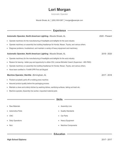 Automatic Operator Resume