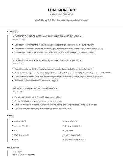 Automatic Operator Resume