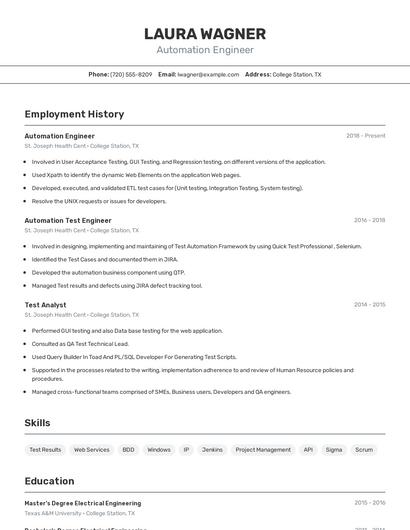 Resume example 2
