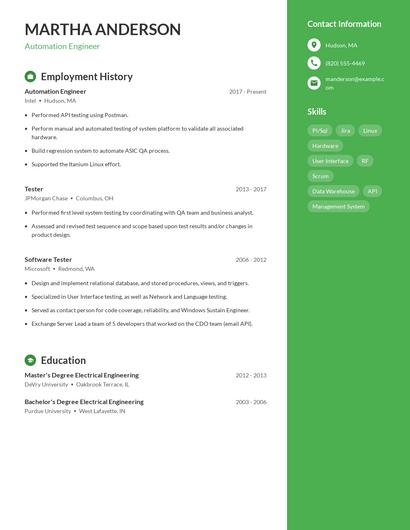 Resume example 5