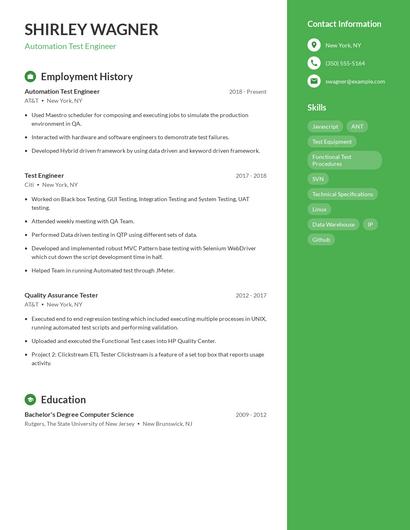 Resume example 5