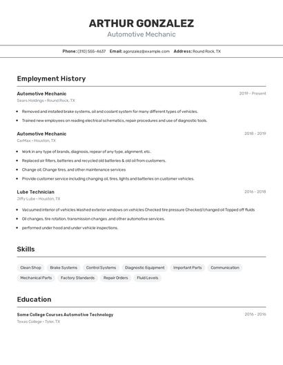 Resume example 2