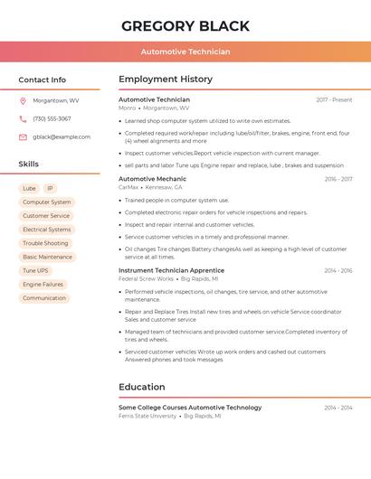 Resume example 3