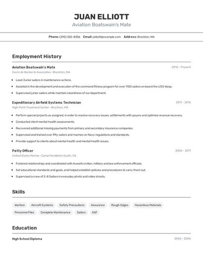 Resume example 2