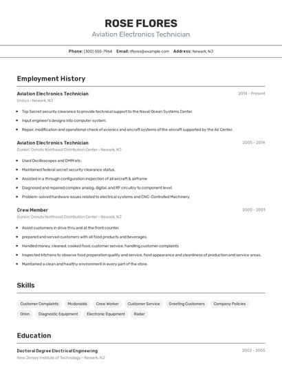 Resume example 2