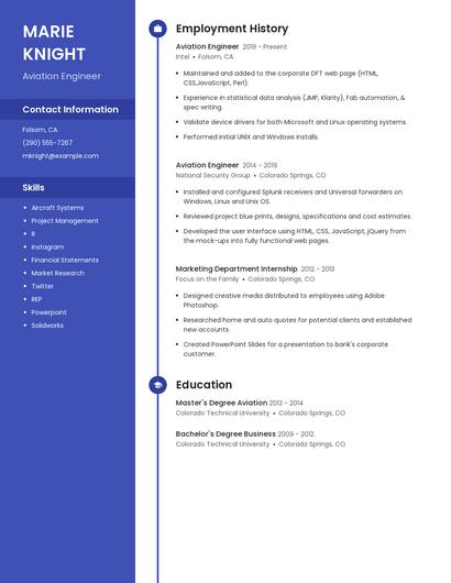 Aviation Engineer Resume