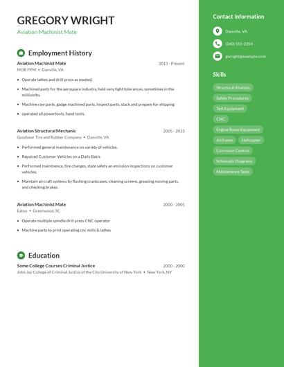 Aviation Machinist Mate Resume