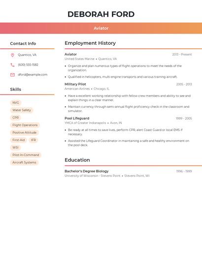 Aviator Resume