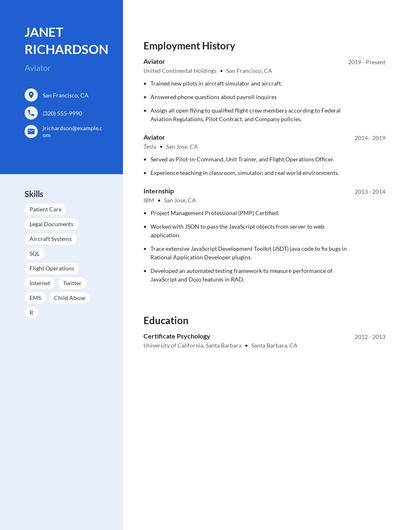 Aviator Resume