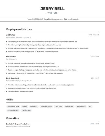 Resume example 2