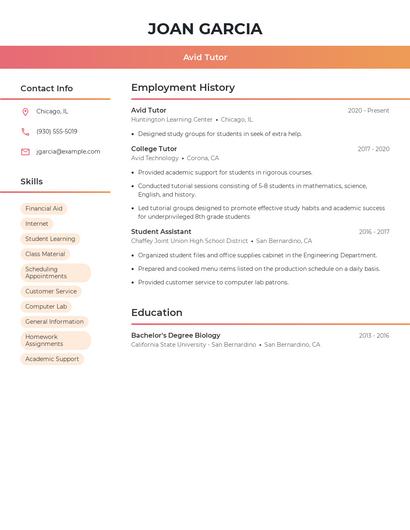 Resume example 3