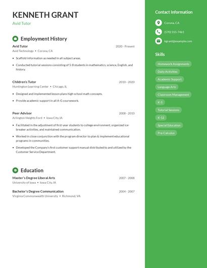 Resume example 5
