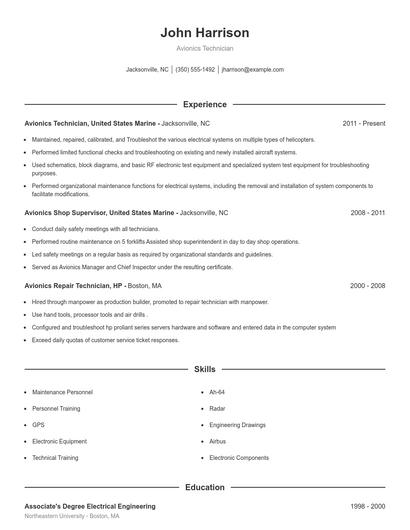 Resume example 1