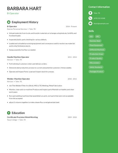 B-Operator Resume