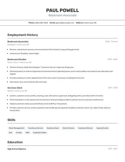 Resume example 2