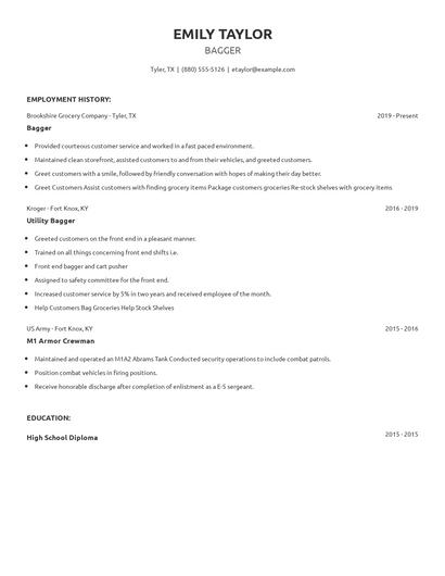 Bagger Resume