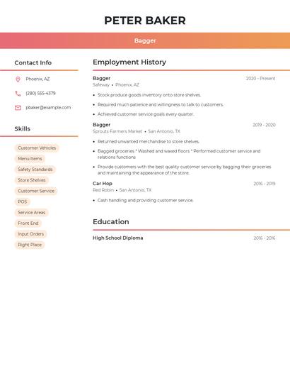 Bagger Resume