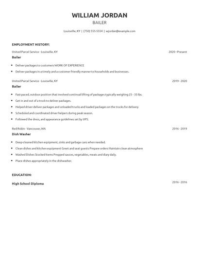 Bailer Resume