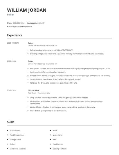 Bailer Resume