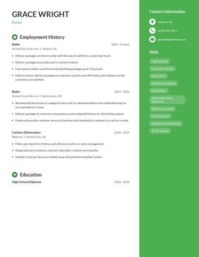 Bailer Resume