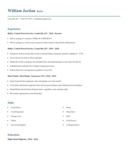 Bailer Resume