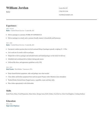 Bailer Resume