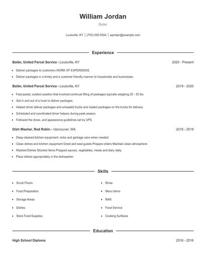 Bailer Resume