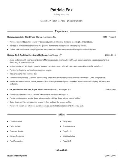 Resume example 1