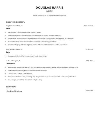 Baler Resume