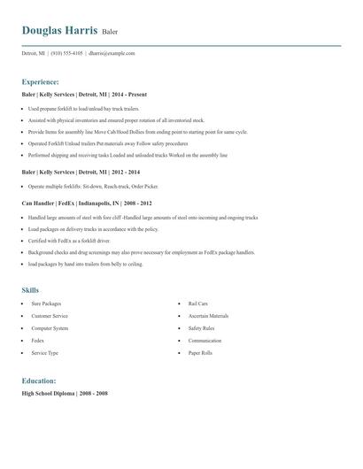 Baler Resume