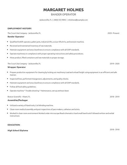 Bander Operator Resume