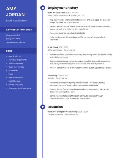 Bank Accountant Resume