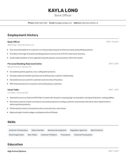 Resume example 2