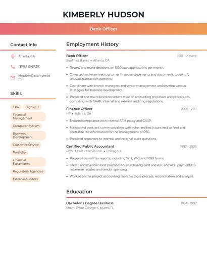 Resume example 3