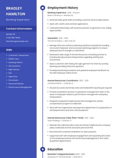 Banking Supervisor Resume