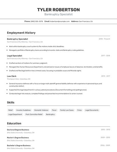 Resume example 2