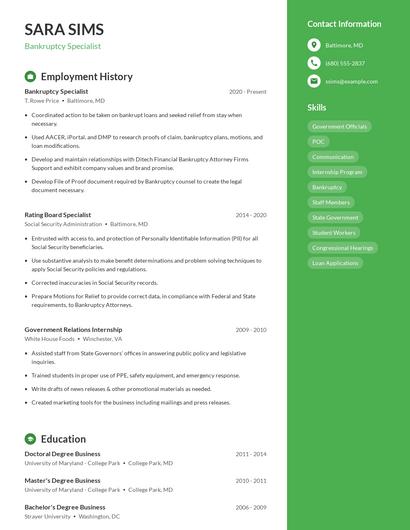 Resume example 5