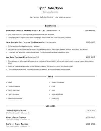 Resume example 1
