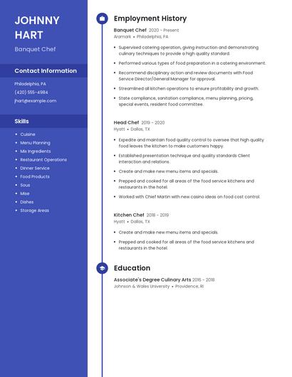 Banquet Chef Resume