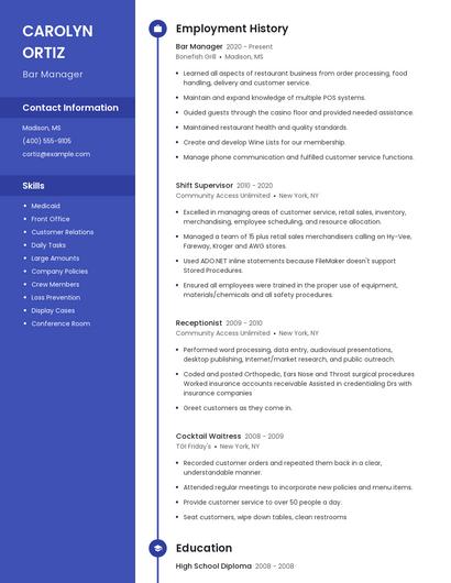 Resume example 5
