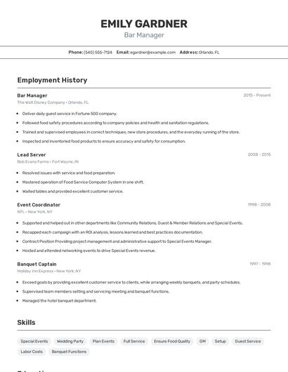 Resume example 2